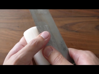 polishing a rusty knife