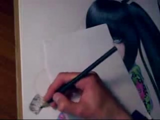 drawing with colored pencils in anime style